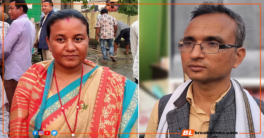 एमालेबाट मेयर उम्मेदवार सरस्वती चौधरी र गठबन्धनबाट मेयर उम्मेदवार राजन पौडेल